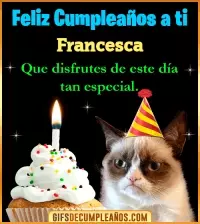 GIF Gato meme Feliz Cumpleaños Francesca